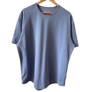 BYLT Premium Basics Drop Cut Short Sleeve Shirt Lux Mens XXL Blue Performance